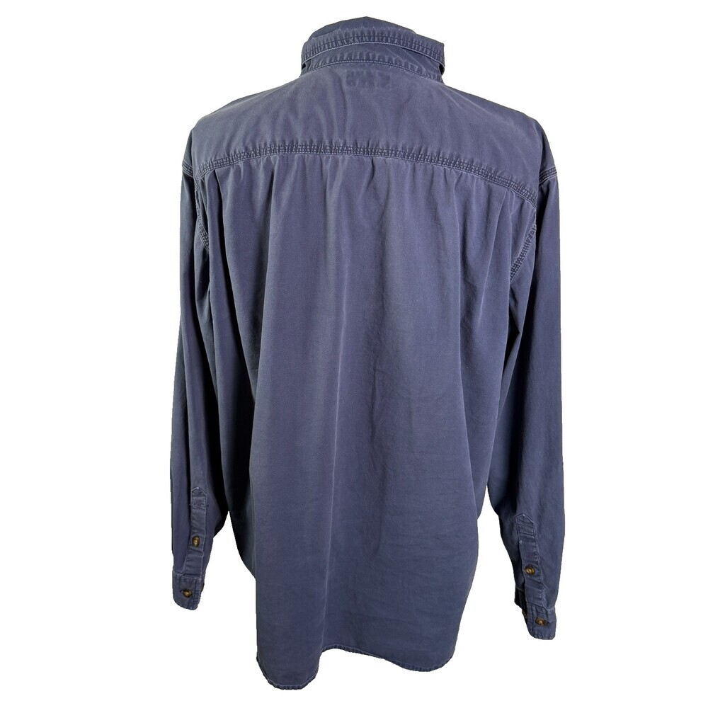 Carhartt Men's XL Relaxed Fit Work Shirt Blue Long Sleeve Heavyweight Cotton - Picture 8 of 13